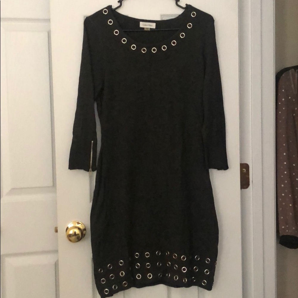 Dark grey Calvin Klein sweater dress